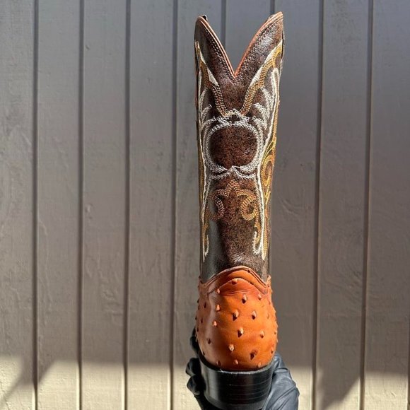 #52 Rodeo Bravo Imitation Ostrich Western Boot - Picture 3 of 5